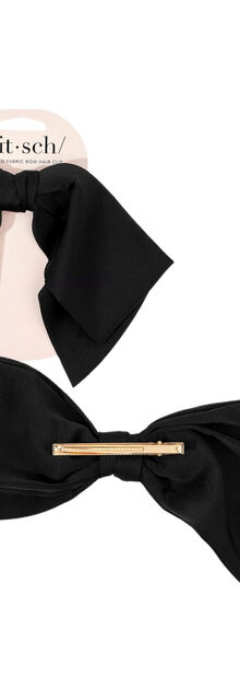 Kitsch Recycled Fabric Bow Hair Clip - Black Kitsch Recycled Fabric Bow Hair Clip - Black